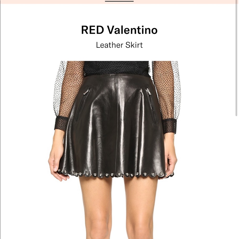 Red valentino leather skirt